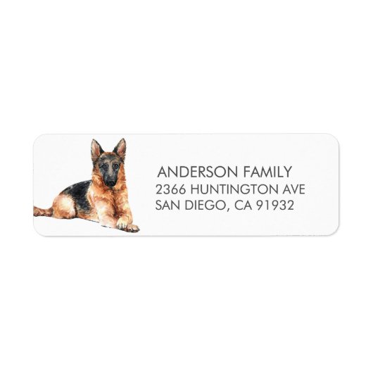 German Shepherd Dog Return Label (Voorkant)