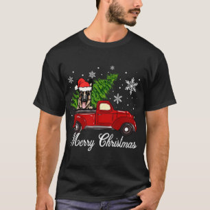 German Shepherd Dog Riding Red Truck Dec T-shirt