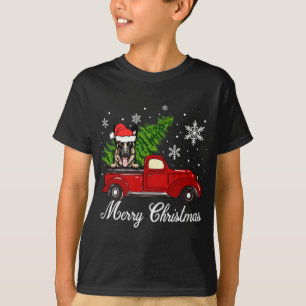 German Shepherd Dog Riding Red Truck Dec T-shirt