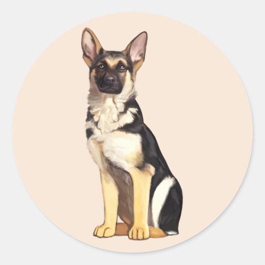 German Shepherd Dog Ronde Sticker (Voorkant)