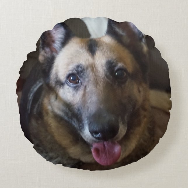 German Shepherd Dog Round Pillow Rond Kussen (Voorkant)