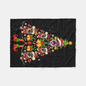 German Shepherd Dog Santa Hat Christmas Tree Xmas  Fleece Deken (Voorkant (Horizontaal))