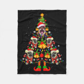 German Shepherd Dog Santa Hat Christmas Tree Xmas Fleece Deken (Voorkant)
