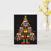 German Shepherd Dog Santa Hat Christmas Tree Xmas  Kaart (Gele Bloem)