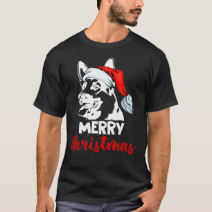 German Shepherd Dog Santa Hat Merry Kerstmis T-shirt
