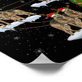 German Shepherd Dog Santa Sleigh Flying Funny Chri Poster (Hoek)