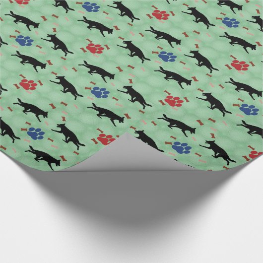 German Shepherd Dog Shadow Cadeaupapier (Hoek)