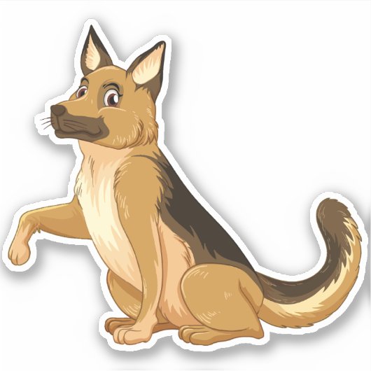 German Shepherd Dog Shake Hand Sticker (Voorkant)