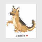German Shepherd Dog Shake Hand Sticker (Vel)