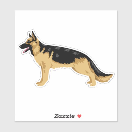 German Shepherd Dog Side Illustration Sticker (Vel)