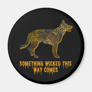 German Shepherd Dog Silhouette Fun Halloween Magneet
