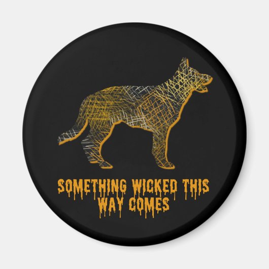 German Shepherd Dog Silhouette Fun Halloween Magneet (Voorkant)