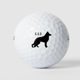 German Shepherd Dog Silhouette Golfballen