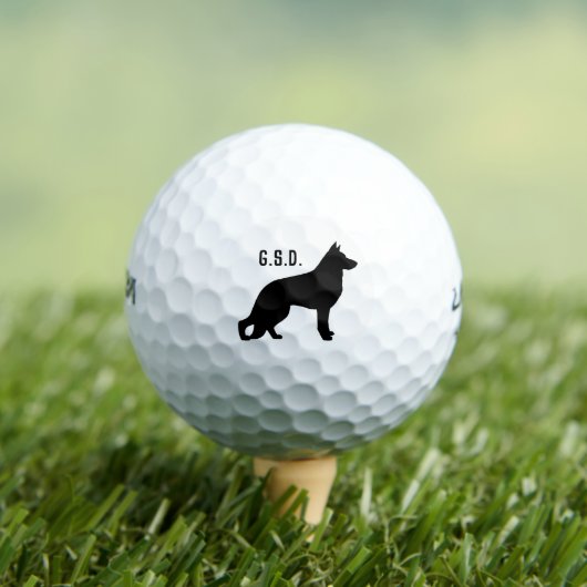 German Shepherd Dog Silhouette Golfballen (Insitu Shirt)