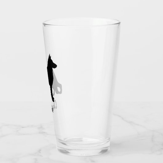 German Shepherd Dog Silhouette GSD Persoonlijk Glas (Links)