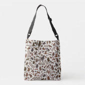 German Shepherd Dog Silhouette Pattern Crossbody Tas (Achterkant)
