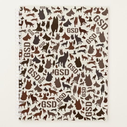 German Shepherd Dog Silhouette Pattern Planner (Voorkant)