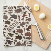 German Shepherd Dog Silhouette Pattern Theedoek (Quarter Fold)