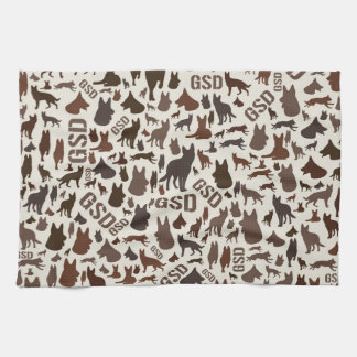 German Shepherd Dog Silhouette Pattern Theedoek
