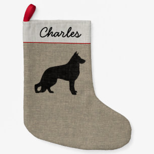 German Shepherd Dog Silhouette Personalized K-9 Kleine Kerstsok