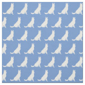 German Shepherd Dog Silhouette Pet Light Blue Stof (Swatch)