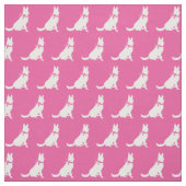 German Shepherd Dog Silhouette Pet Pink Stof (Swatch)