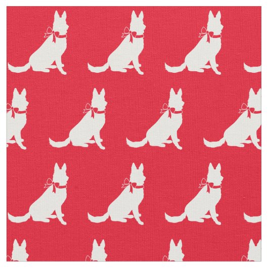 German Shepherd Dog Silhouette Pet Red Stof (Close Up)