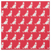 German Shepherd Dog Silhouette Pet Red Stof (Swatch)