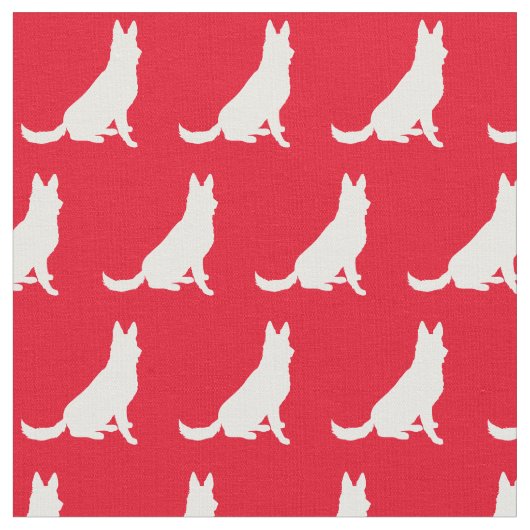 German Shepherd Dog Silhouette Pet Red Stof (Close Up)