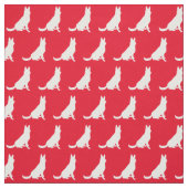 German Shepherd Dog Silhouette Pet Red Stof (Swatch)