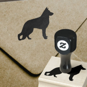German Shepherd Dog Silhouette Rubberstempel