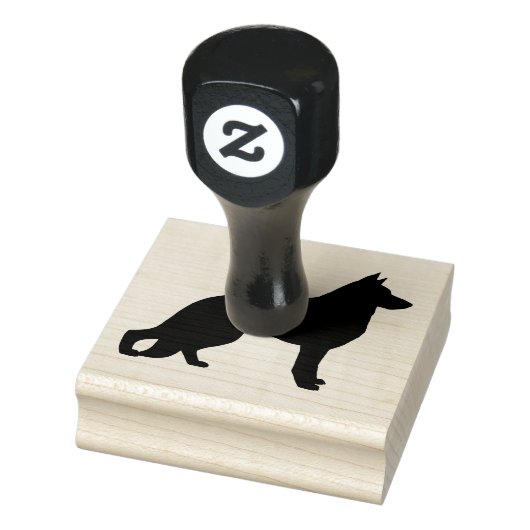 German Shepherd Dog Silhouette Rubberstempel (Stempel)