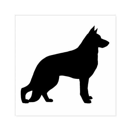 German Shepherd Dog Silhouette Rubberstempel (Afrduk)