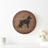 German Shepherd Dog Silhouette Rustige Style GSD Grote Klok (Huis)