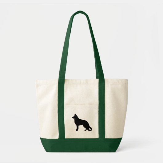 German Shepherd Dog Silhouette Tote Bag (Voorkant)