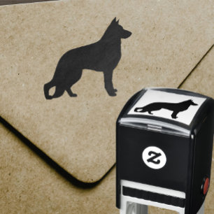 German Shepherd Dog Silhouette Zelfinktende Stempel