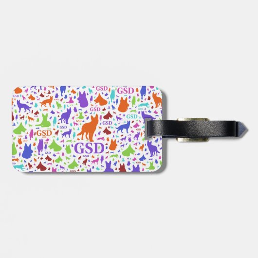 German Shepherd Dog Silhouettes - Color #2 Bagagelabel (Achterkant horizontaal)