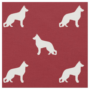 German Shepherd Dog Silhouettes GSD Pattern Stof
