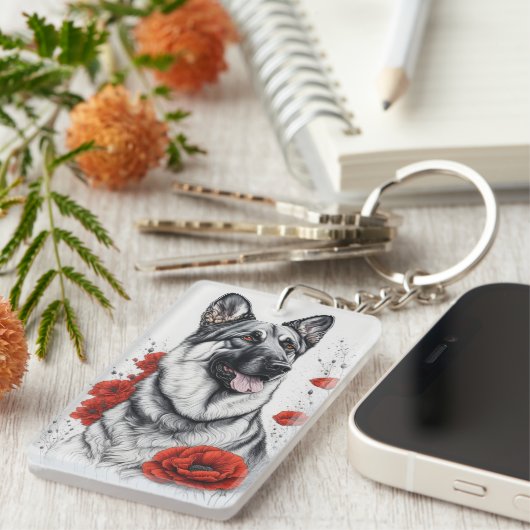 German Shepherd Dog Sleutelhanger (Voorkant Rechts)