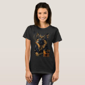 German Shepherd Dog Smoking Cigarette Whisky Lover T-shirt (Voorkant volledig)