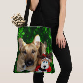 German Shepherd Dog Speelgoed Reindeer Green Snowf Tote Bag (Dichtbij)