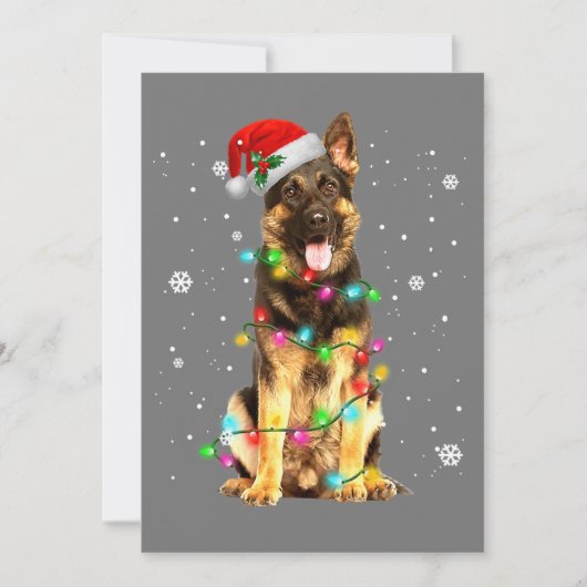 German Shepherd Dog Tree Christmas Sweater Xmas In Kaart (Voorkant)