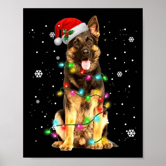 German Shepherd Dog Tree Christmas Xmas Dogs Gifts Poster (Voorkant)