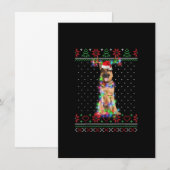German Shepherd Dog Ugly Sweater Kerstpuppy D Kaart (Voorkant / Achterkant)