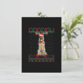 German Shepherd Dog Ugly Sweater Kerstpuppy D Kaart (Staand voorkant)