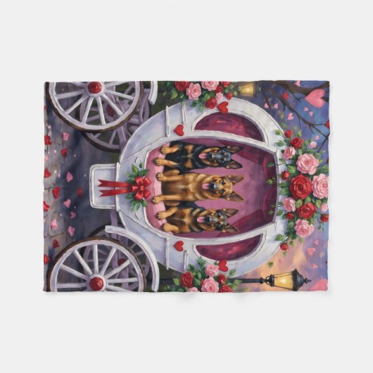 German Shepherd Dog Valentine's Day  Fleece Deken (Voorkant (Horizontaal))