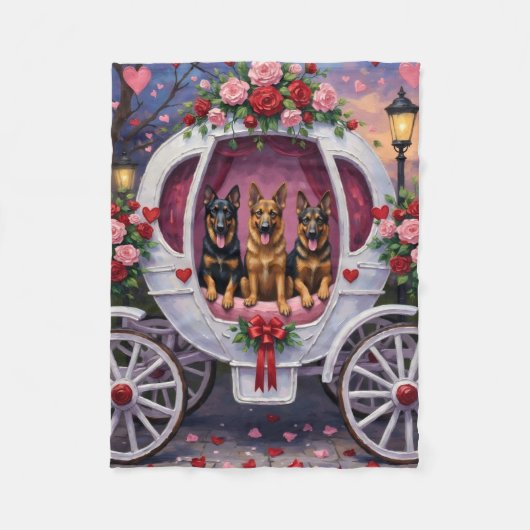 German Shepherd Dog Valentine's Day  Fleece Deken (Voorkant)