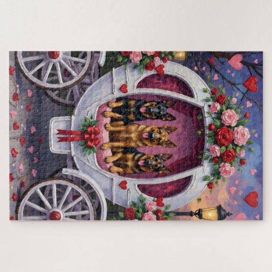 German Shepherd Dog Valentine's Day  Legpuzzel (Horizontaal)