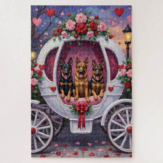 German Shepherd Dog Valentine's Day Legpuzzel (Verticaal)