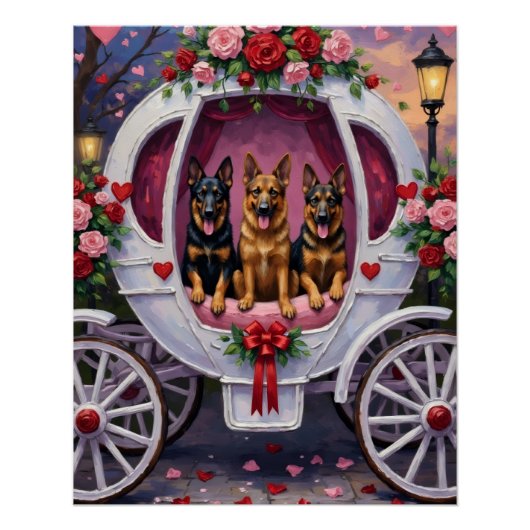German Shepherd Dog Valentine's Day Perfect Poster (Voorkant)